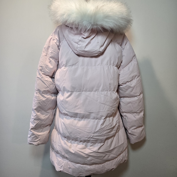 Wenven Puffer Coat Pink Women's 2X Faux Fur Long Jacket - Picture 5 of 13